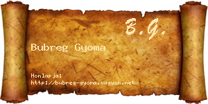 Bubreg Gyoma névjegykártya
